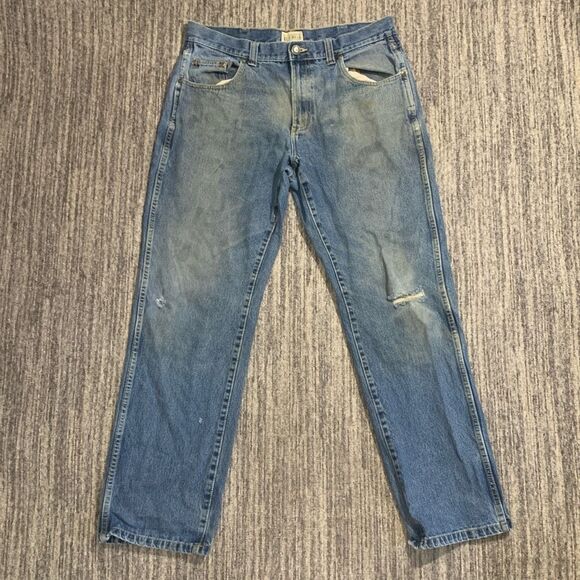 Vintage Duck Head Men's Straight Leg Jeans 36x34 Blue Distressed Work Grunge - Picture 1 of 7